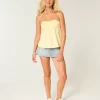 Olkaimeton Cinched Babydoll Top