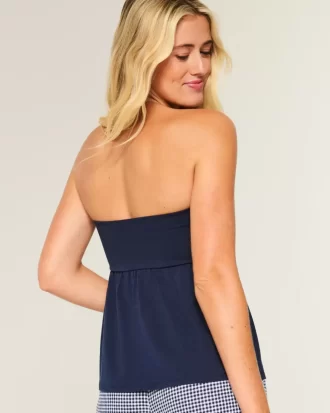 Olkaimeton Cinched Babydoll Top
