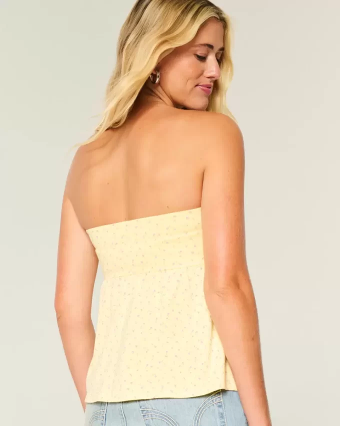 Olkaimeton Cinched Babydoll Top