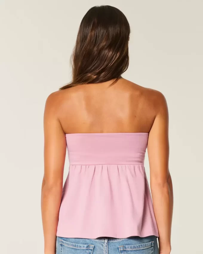 Olkaimeton Cinched Babydoll Top