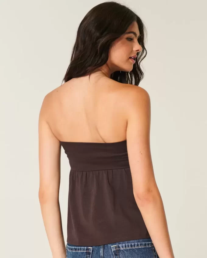 Olkaimeton Cinched Babydoll Top Olkaimeton Cinched Babydoll Top