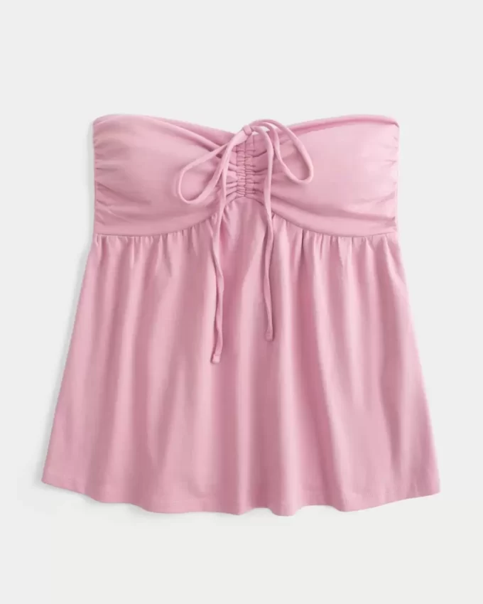 Olkaimeton Cinched Babydoll Top