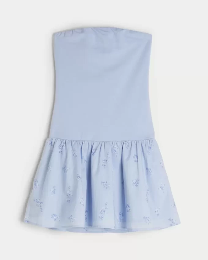 Olkaimeton Drop-Wist -neulottu minimekko
