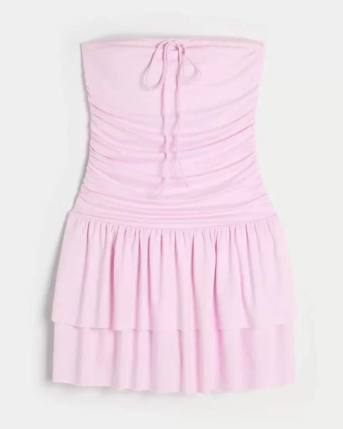 Olkaimeton neulottu Skort-mekko