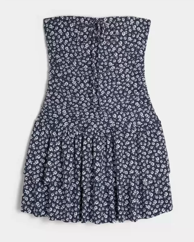Olkaimeton neulottu Skort-mekko