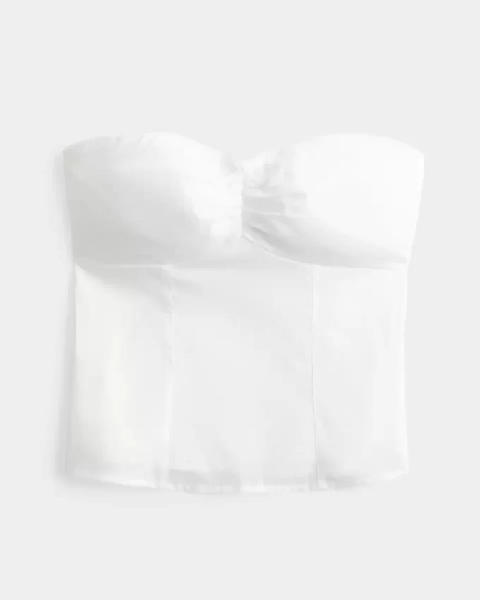 Olkaimeton Picot Lace Trim Top Olkaimeton Picot Lace Trim Top