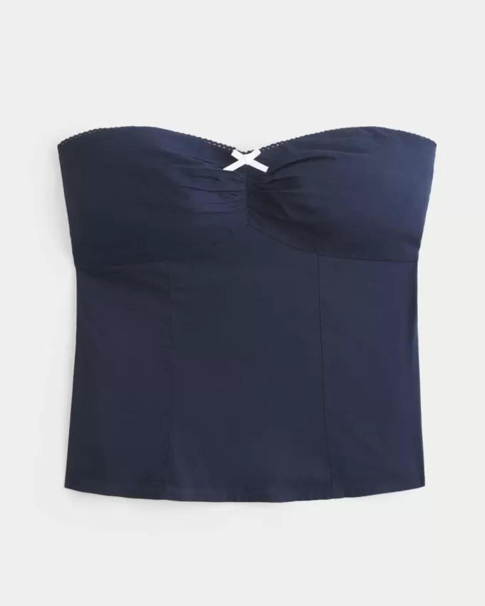 Olkaimeton Picot Lace Trim Top Olkaimeton Picot Lace Trim Top
