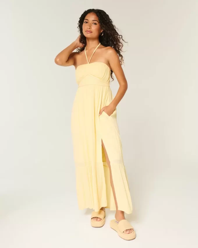 Olkaimeton punottu Maxi-mekko Olkaimeton punottu Maxi-mekko