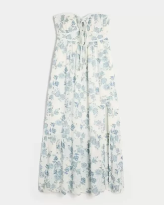 Olkaimeton punottu Maxi-mekko