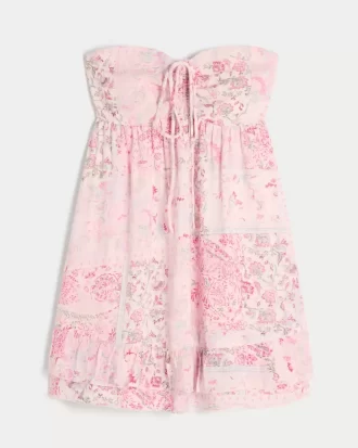 Olkaimeton Ruffle Babydoll-minimekko
