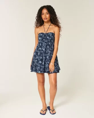 Olkaimeton Ruffle Babydoll-minimekko