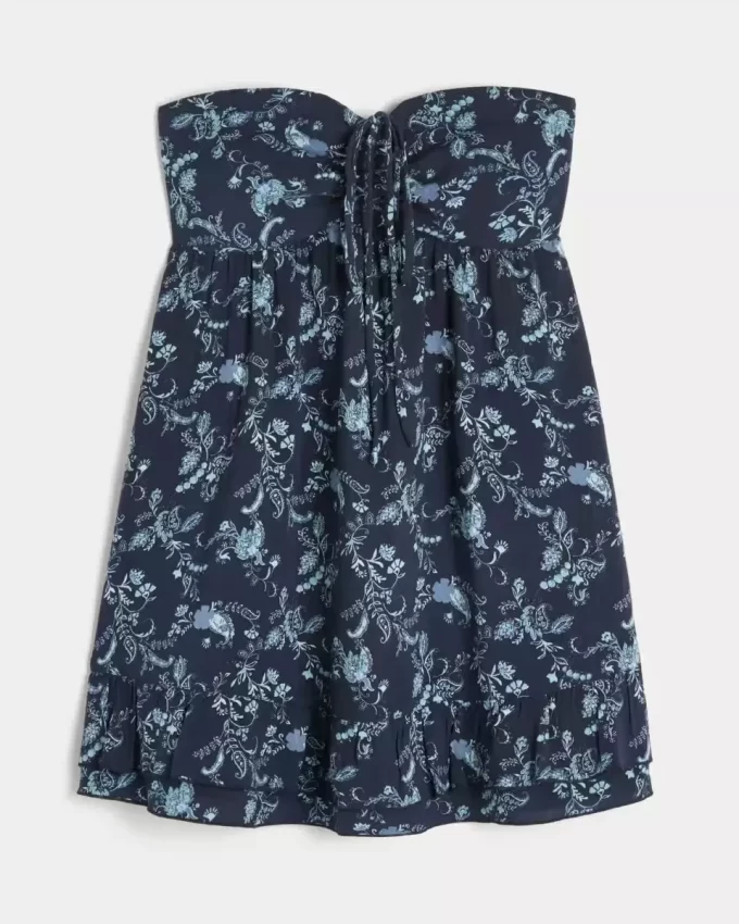 Olkaimeton Ruffle Babydoll-minimekko