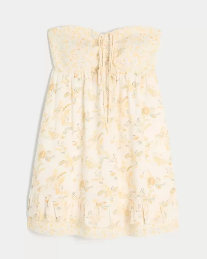 Olkaimeton Ruffle Babydoll-minimekko