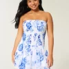 Olkaimeton Smocked Bodice -minimekko