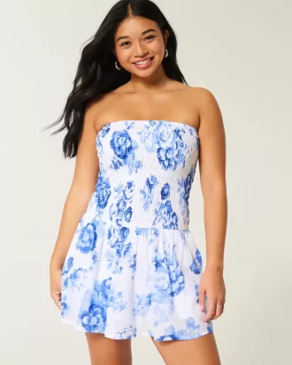 Olkaimeton Smocked Bodice -minimekko