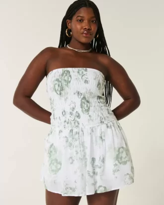 Olkaimeton Smocked Bodice -minimekko