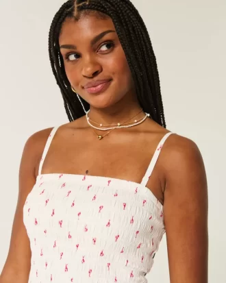 Olkaimeton Smocked Bodice -minimekko