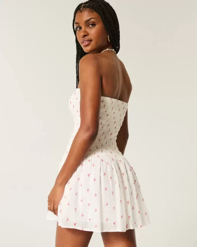 Olkaimeton Smocked Bodice -minimekko