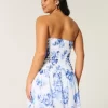 Olkaimeton Smocked Bodice -minimekko