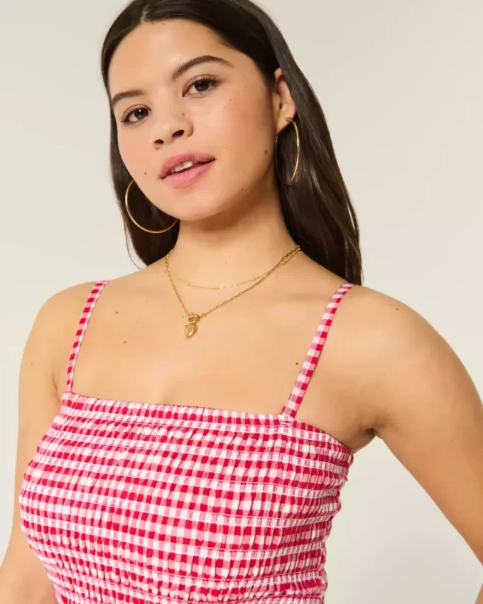 Olkaimeton Smocked Bodice -minimekko