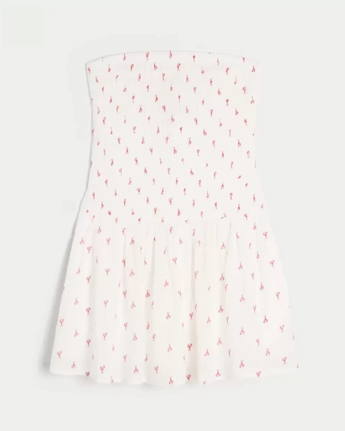 Olkaimeton Smocked Bodice -minimekko