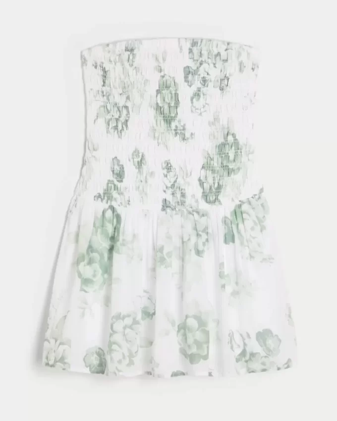 Olkaimeton Smocked Bodice -minimekko