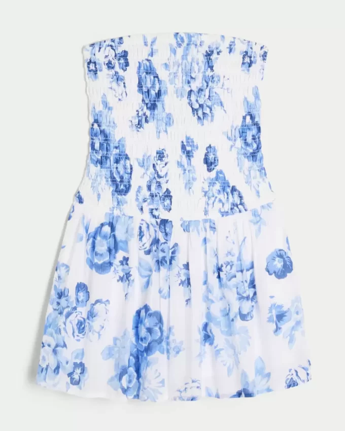 Olkaimeton Smocked Bodice -minimekko