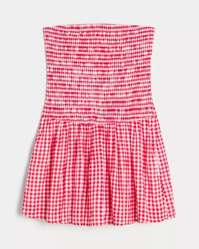 Olkaimeton Smocked Bodice -minimekko