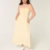 Olkaimeton smocked Maxi mekko