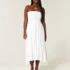 Olkaimeton smocked Maxi mekko