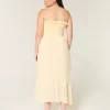 Olkaimeton smocked Maxi mekko