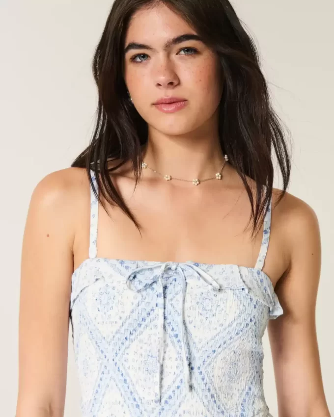 Olkaimeton smocked Maxi mekko