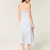 Olkaimeton smocked Maxi mekko