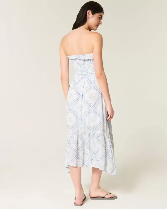 Olkaimeton smocked Maxi mekko