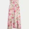 Olkaimeton smocked Maxi mekko