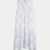 Olkaimeton smocked Maxi mekko