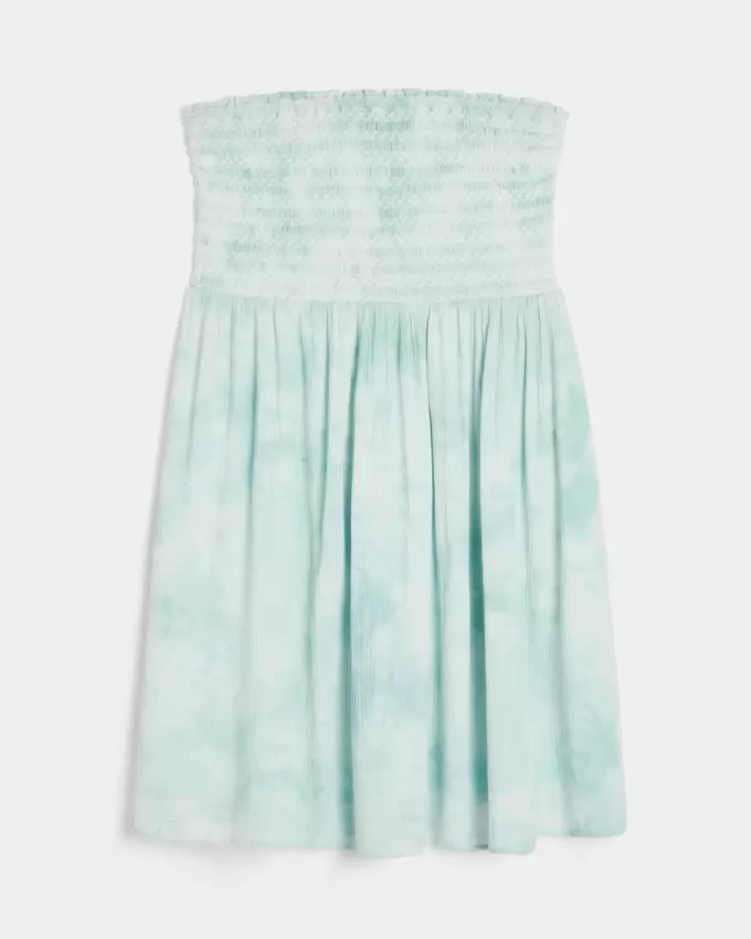 Olkaimeton smocked minimekko Olkaimeton smocked minimekko