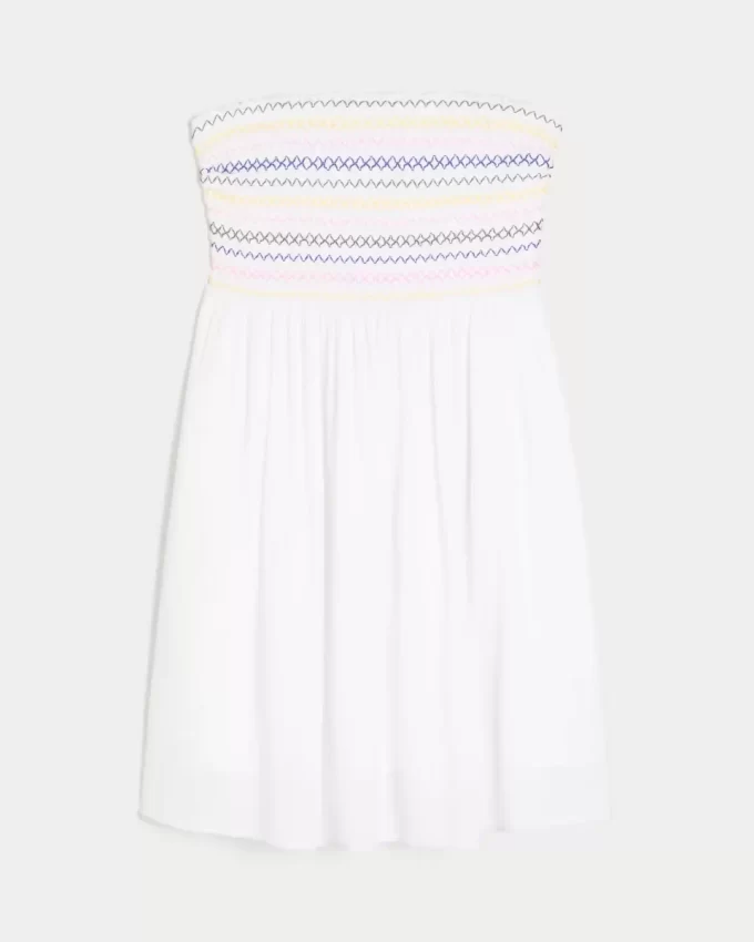 Olkaimeton smocked minimekko Olkaimeton smocked minimekko