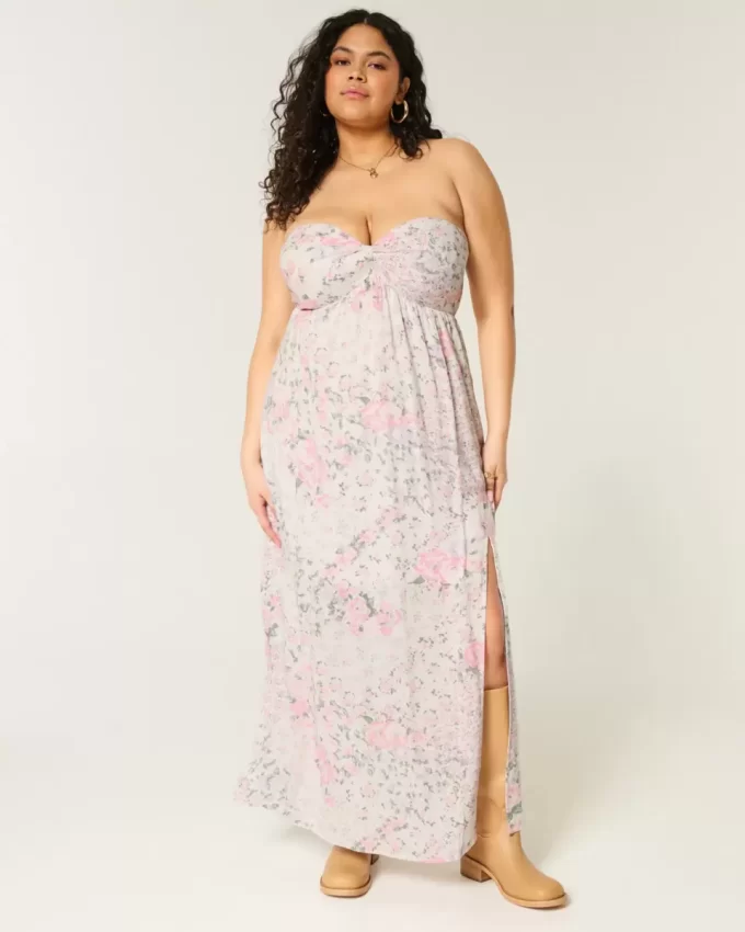 Olkaimeton Twist Bust Maxi -mekko