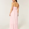 Olkaimeton virkattu Mix Maxi -mekko