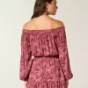 Olkapäällä/Off-the-Shoulder -kudottu mekko