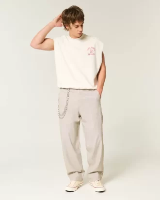 Pellavasekoite Flex Waist Baggy Housut