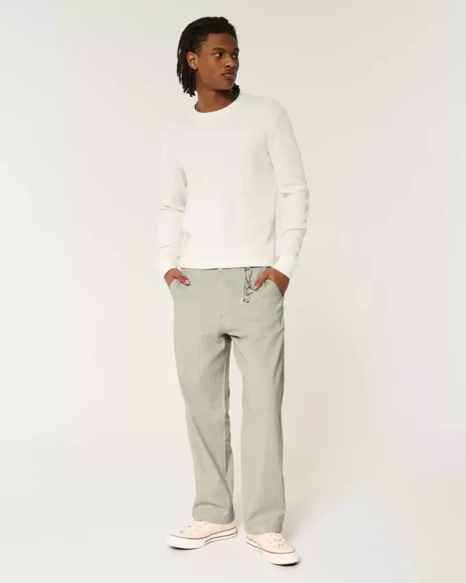 Pellavasekoite Flex-Waist Baggy-housut Pellavasekoite Flex-Waist Baggy-housut