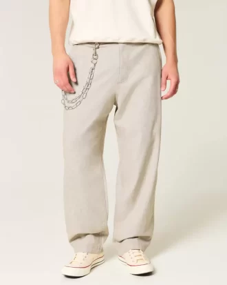 Pellavasekoite Flex Waist Baggy Housut