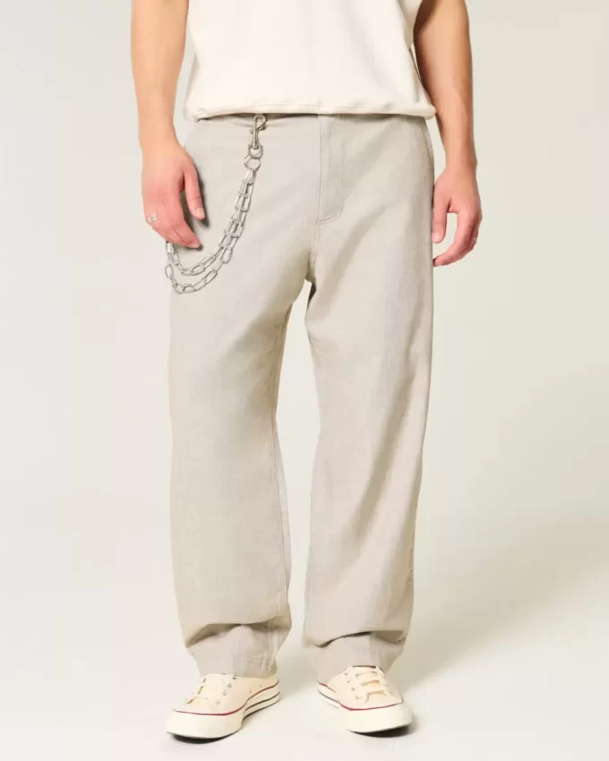 Pellavasekoite Flex Waist Baggy Housut Pellavasekoite Flex Waist Baggy Housut