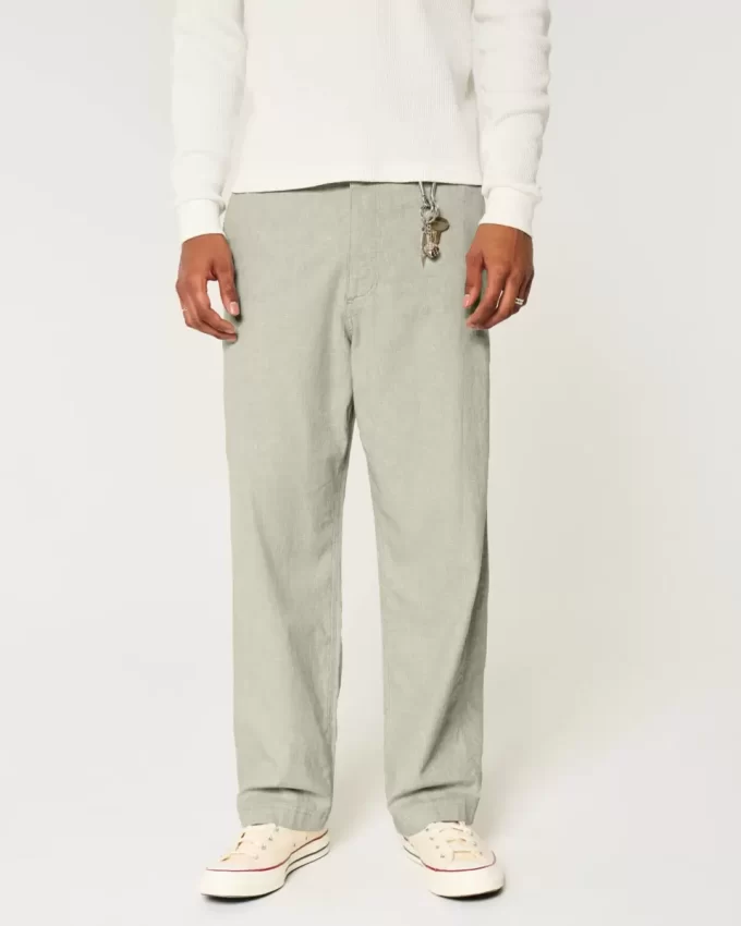 Pellavasekoite Flex-Waist Baggy-housut Pellavasekoite Flex-Waist Baggy-housut