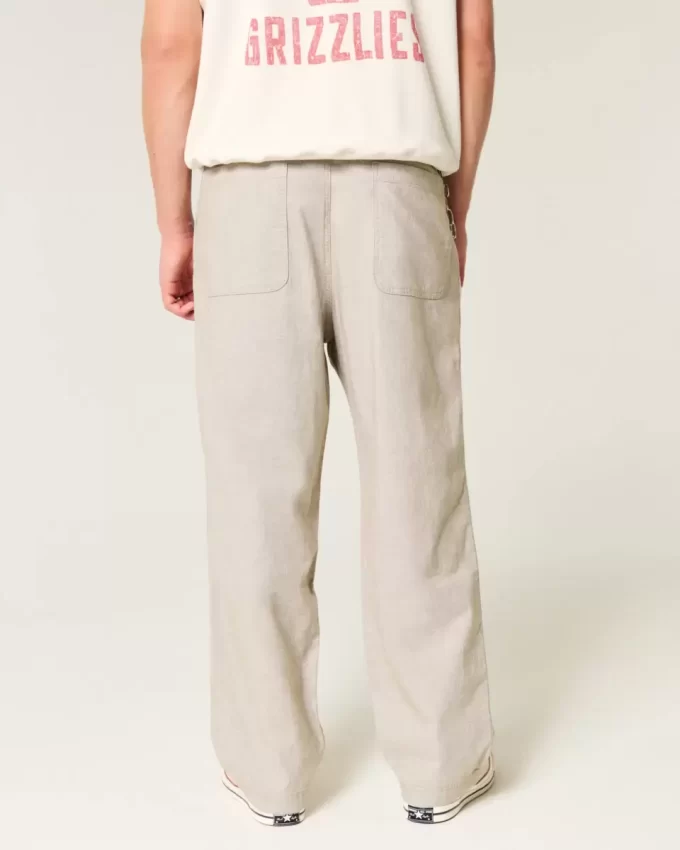 Pellavasekoite Flex Waist Baggy Housut Pellavasekoite Flex Waist Baggy Housut