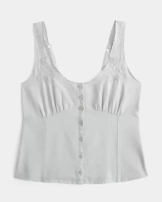 Pellavasekoitetta nappipäällinen