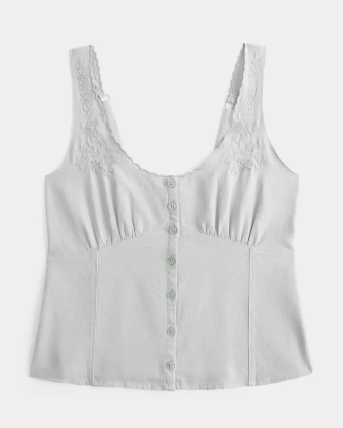 Pellavasekoitetta nappipäällinen
