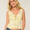 Pellavasekoitetta solmittava Peplum Top